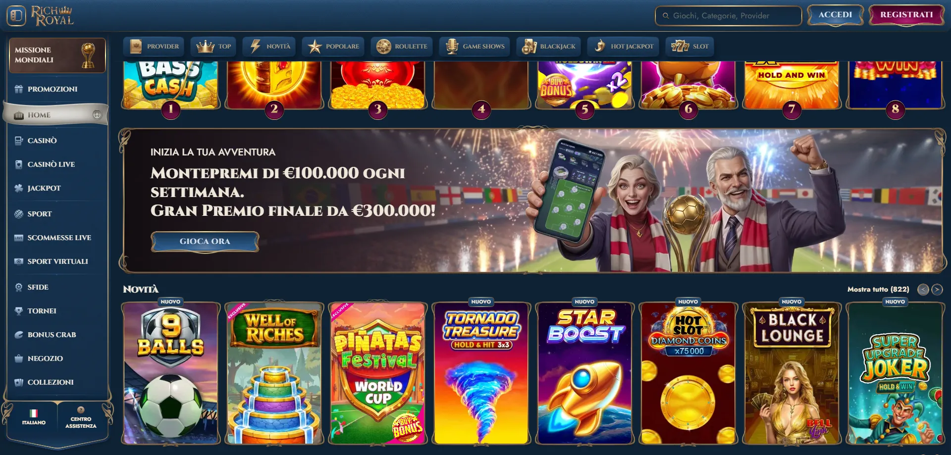 RichRoyal Casino versione mobile gioco da smartphone e tablet